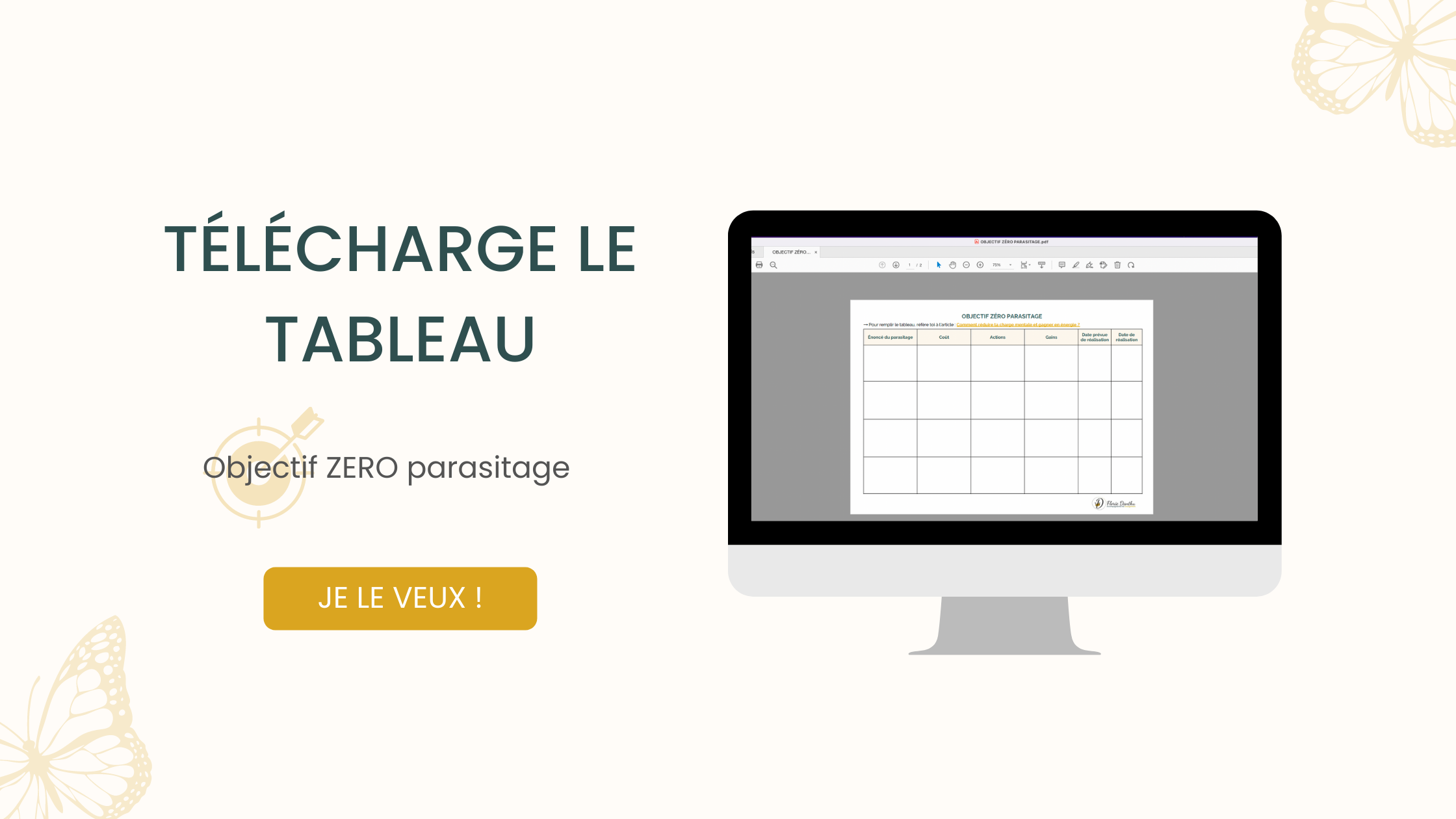 télécharge ton tableau : Objectif ZERO parasitage